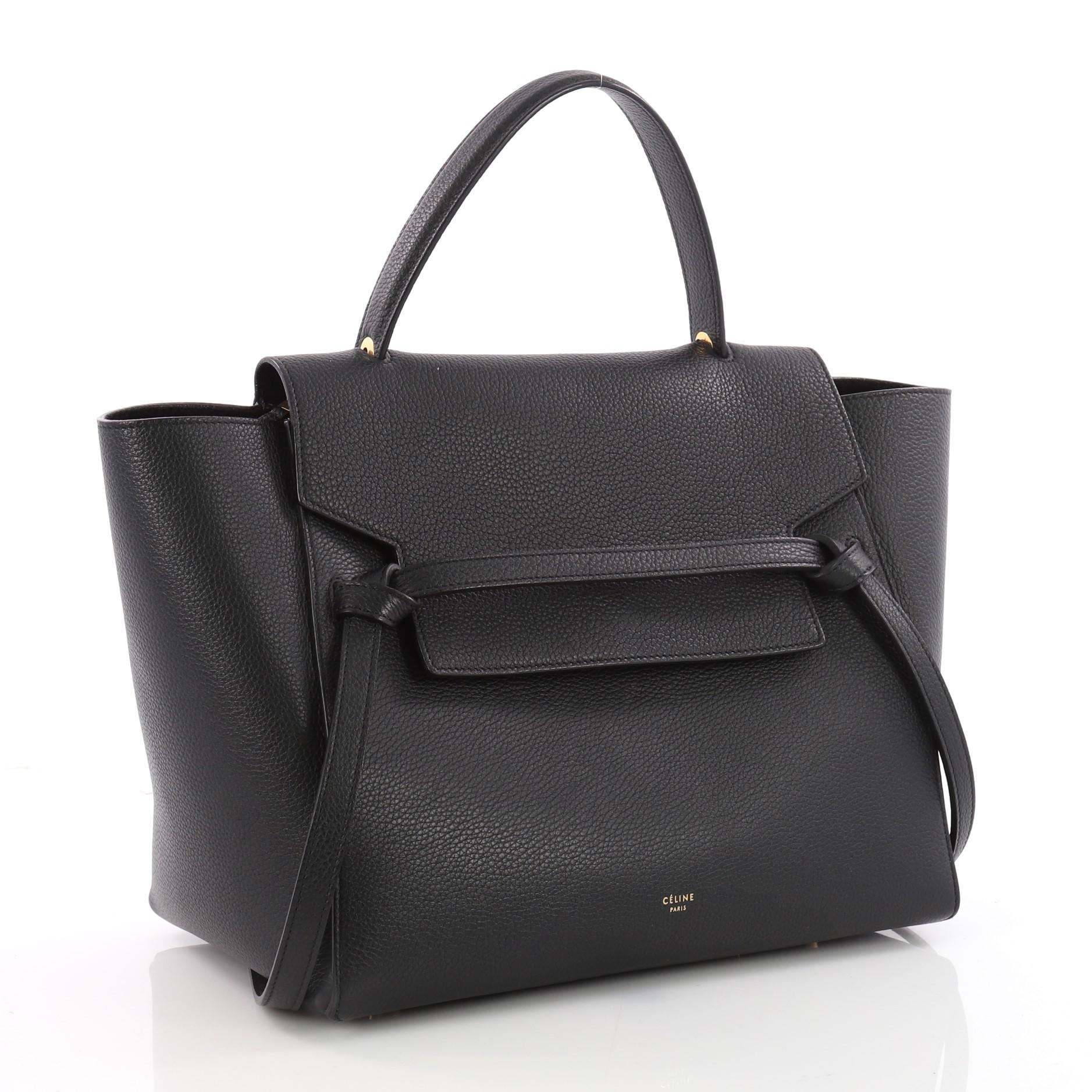 Black Celine Belt Bag Grainy Leather Mini 