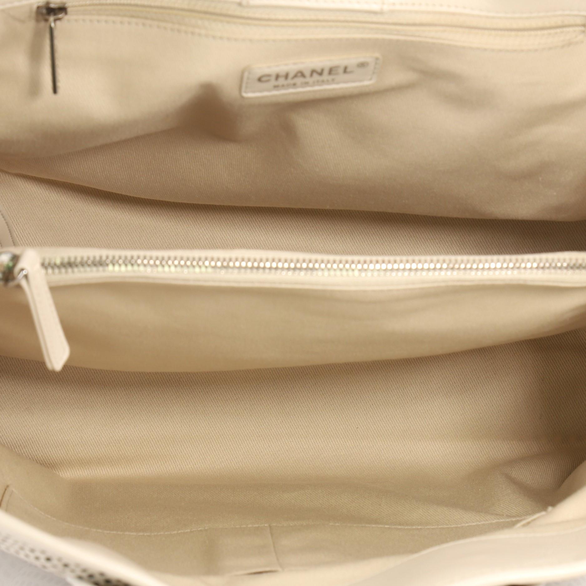 Beige Chanel Up In The Air Convertible Tote Perforated Leather