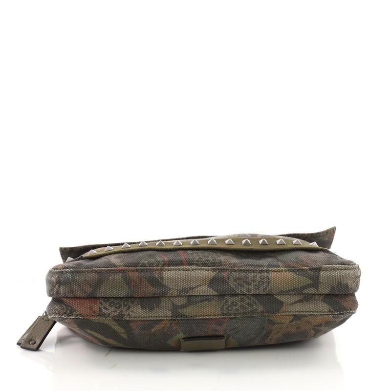 Women's or Men's Valentino Rockstud Messenger Bag Camubutterfly Printed Canvas Small