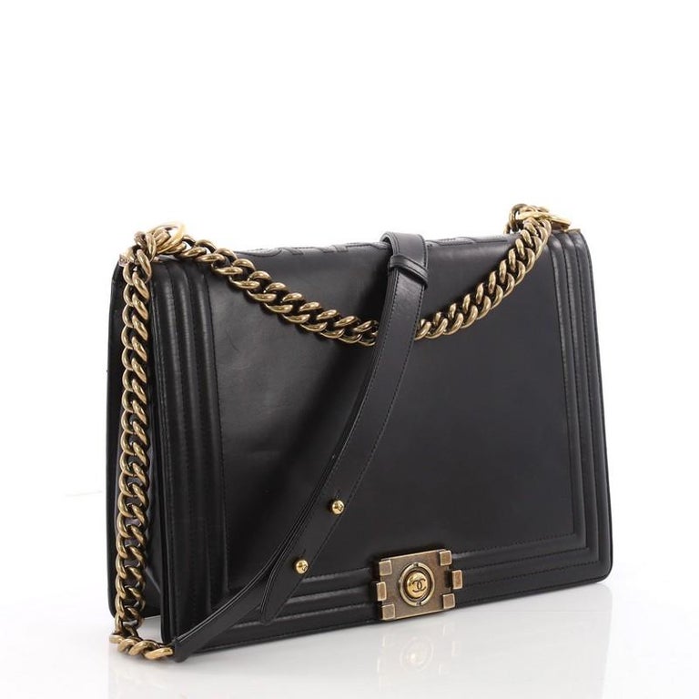 Chanel Reverso Boy Flap Bag Glazed Calfskin Large at 1stDibs | chanel ...