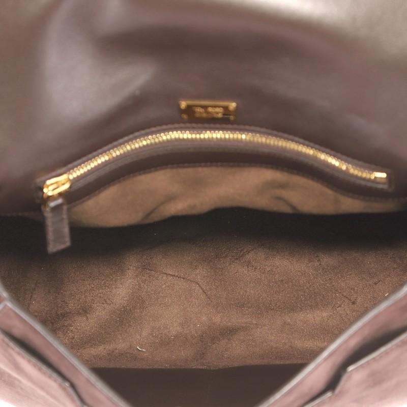 Black Tom Ford Jennifer Soft Medium Suede and Leather Saddle Bag 