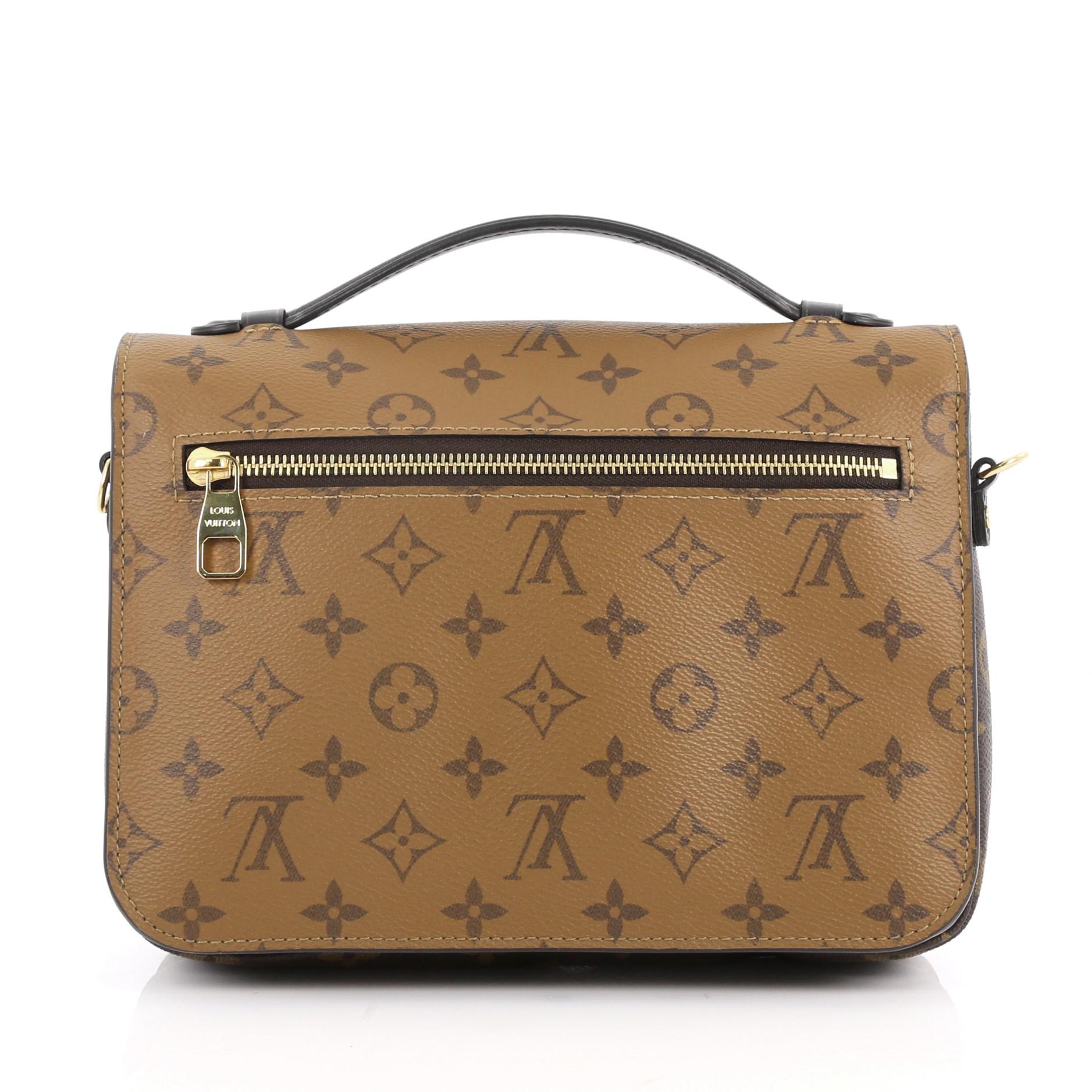 Brown Louis Vuitton Pochette Metis Reverse Monogram Canvas