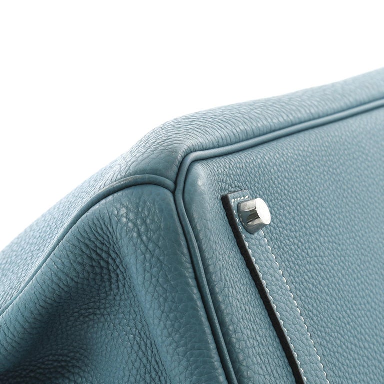 Hermes Birkin Handbag Blue Jean Togo with Palladium Hardware 35 at 1stDibs