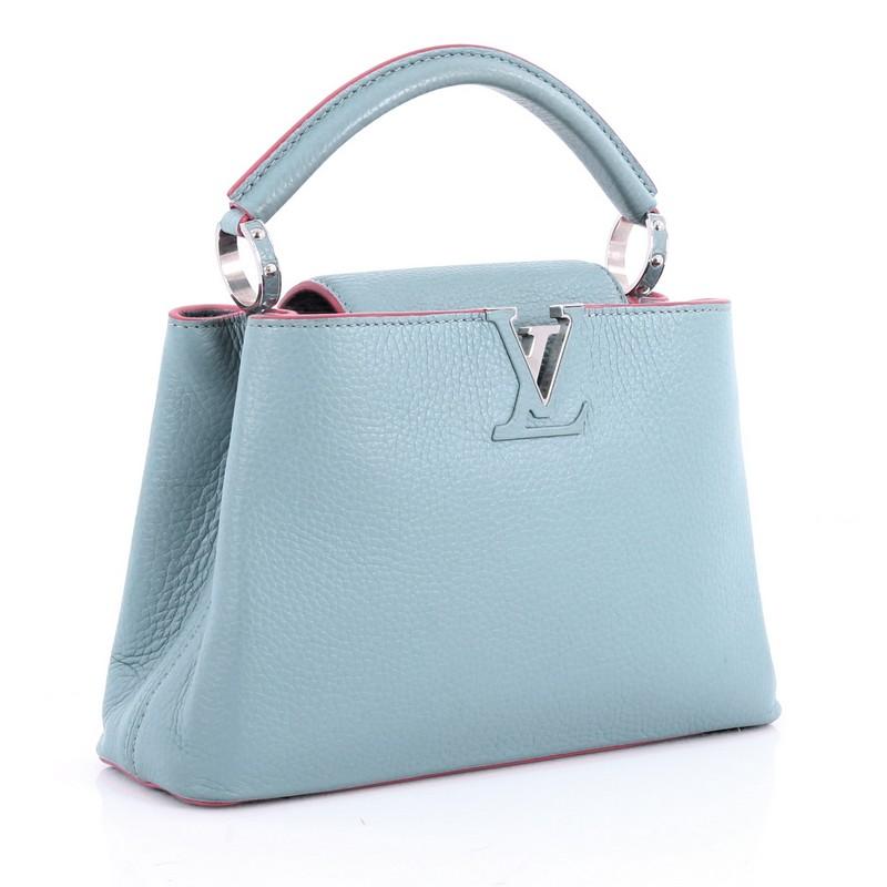 Blue Louis Vuitton Capucines Handbag Leather BB
