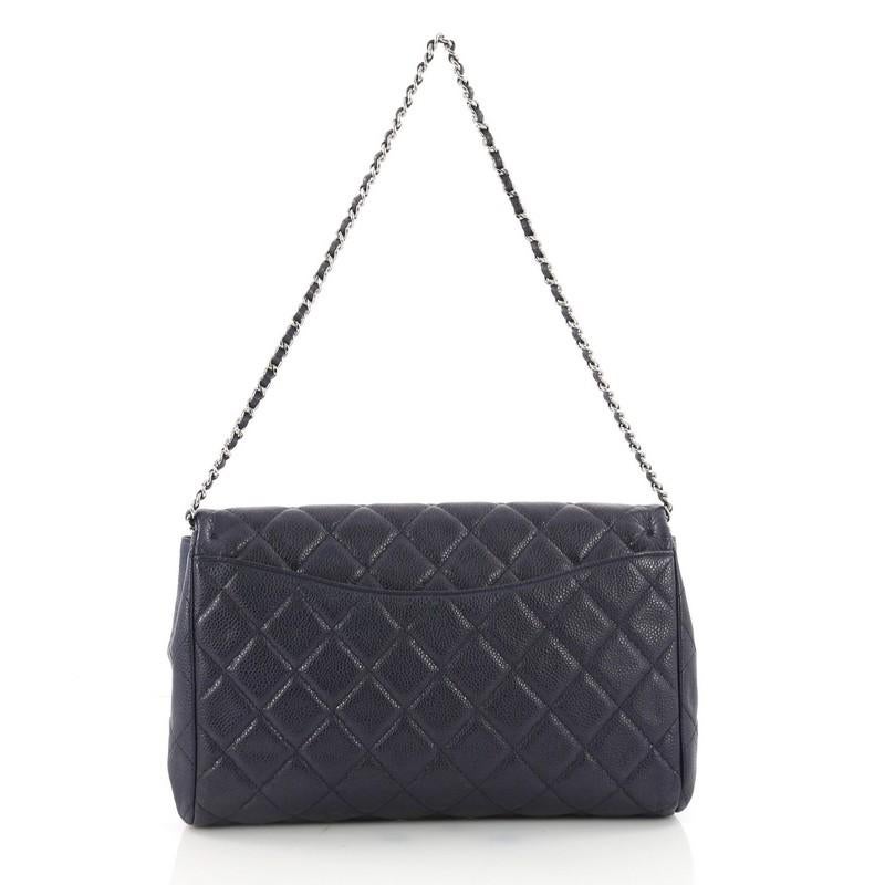 Chanel Clutch with Chain Quilted Caviar In Good Condition In NY, NY