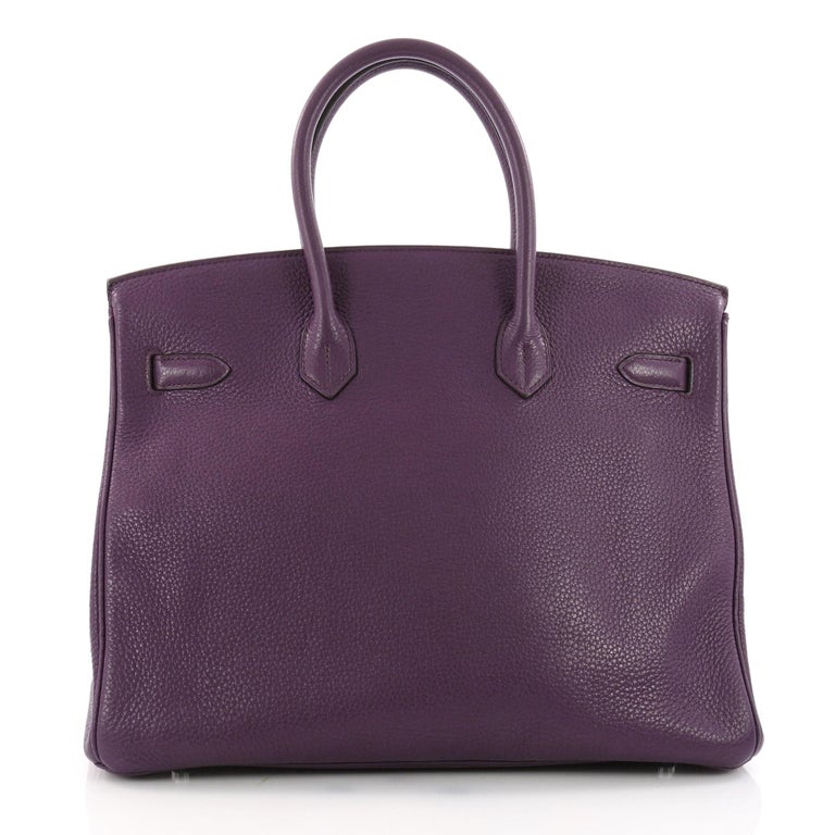 Hermes Birkin Handbag Ultraviolet Clemence with Palladium Hardware 35 ...