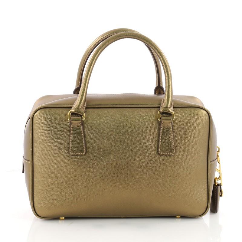 Prada Bauletto Handbag Saffiano Leather Small In Good Condition In NY, NY