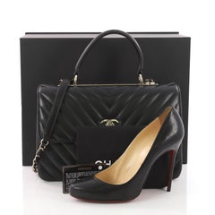 Chanel Trendy CC Top Handle Bag Chevron Lambskin Medium