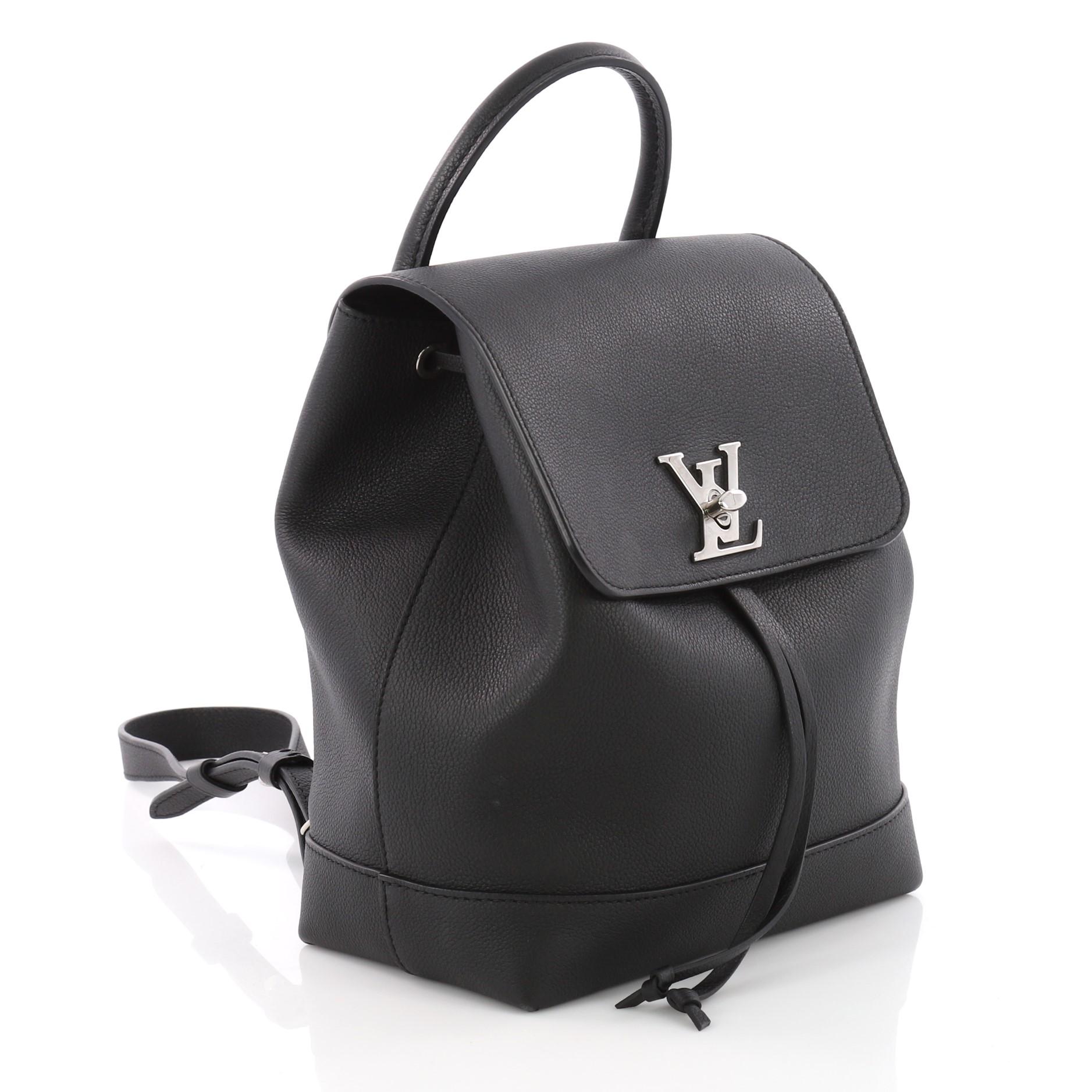 Black Louis Vuitton Lockme Backpack Leather 