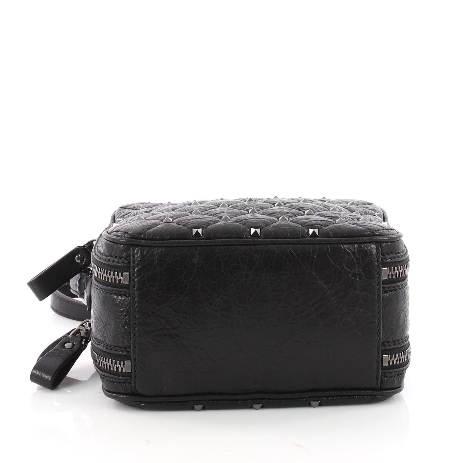 Women's or Men's Valentino Rockstud Spike Camera Bag Quilted Leather Mini