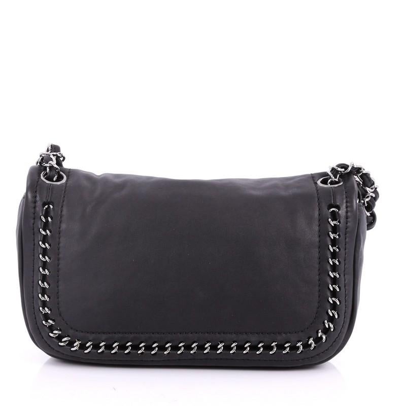Black Chanel Luxe Ligne CC Flap Bag Leather Medium
