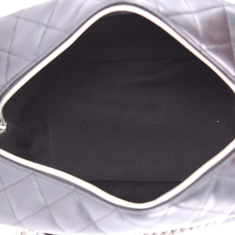 Black Saint Laurent LouLou Bowling Bag Matelasse Chevron Leather Medium