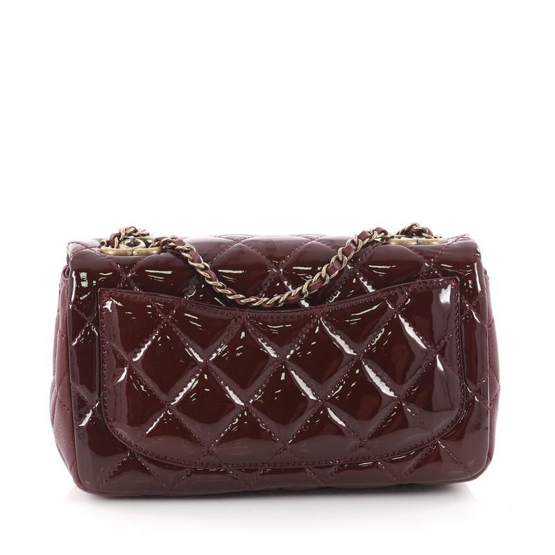 Chanel Eyelet Flap Bag Quilted Patent Small In Good Condition In NY, NY