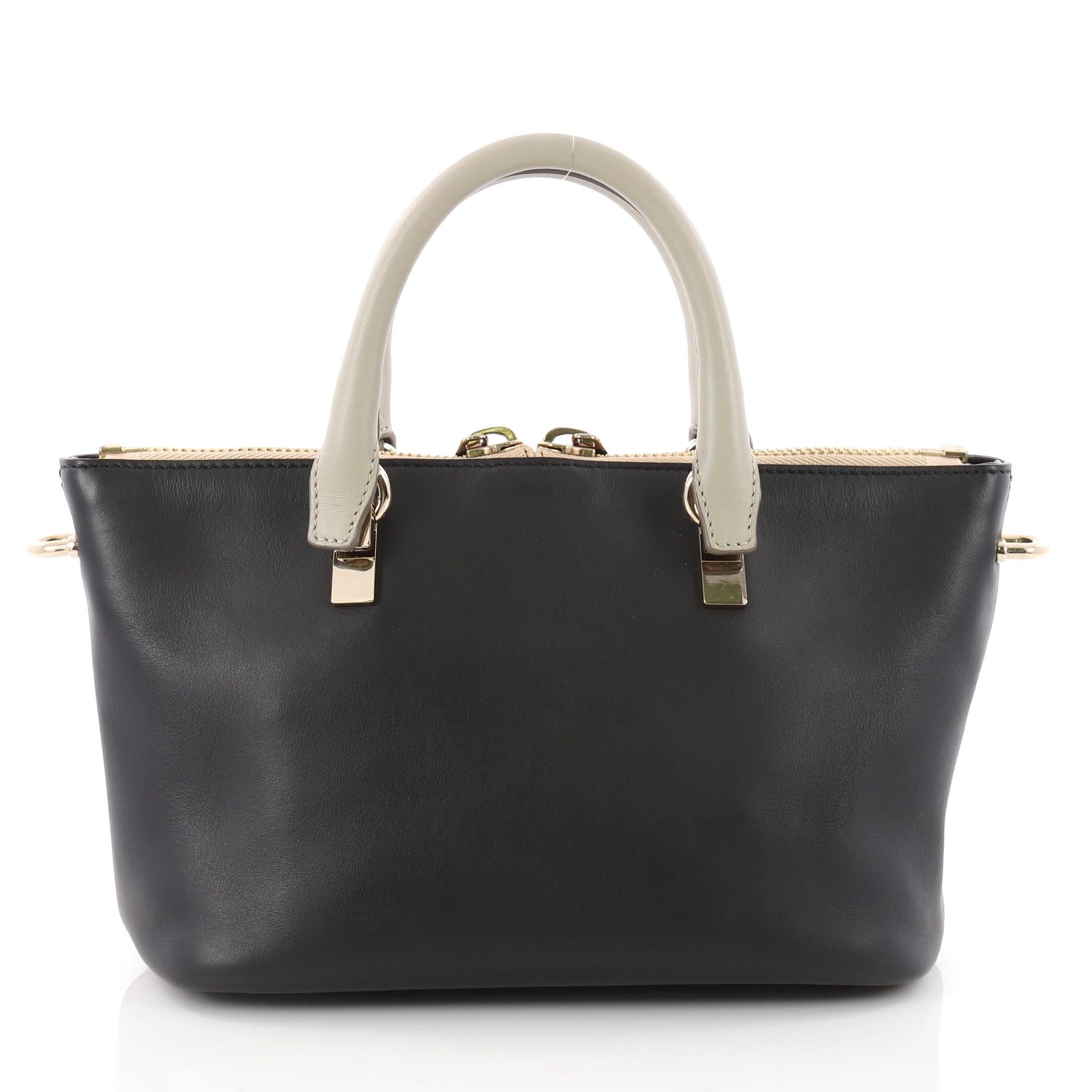 Chloe Bicolor Baylee Satchel Leather Mini  In Good Condition In NY, NY