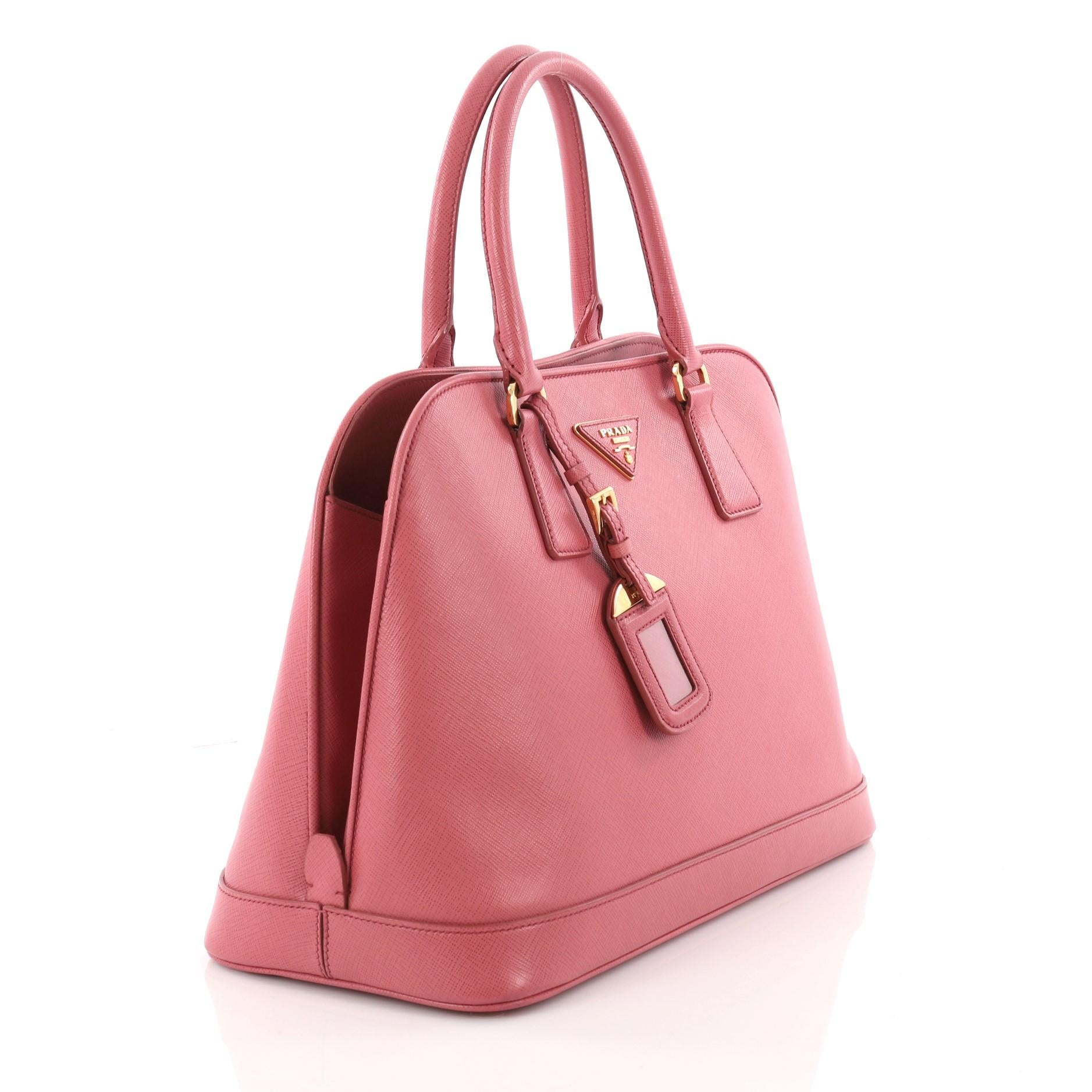 Pink Prada Open Promenade Handbag Saffiano Leather Medium