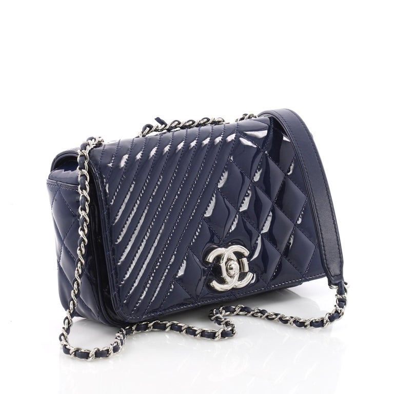 Chanel Coco Boy Flap Bag Quilted Patent Small at 1stDibs