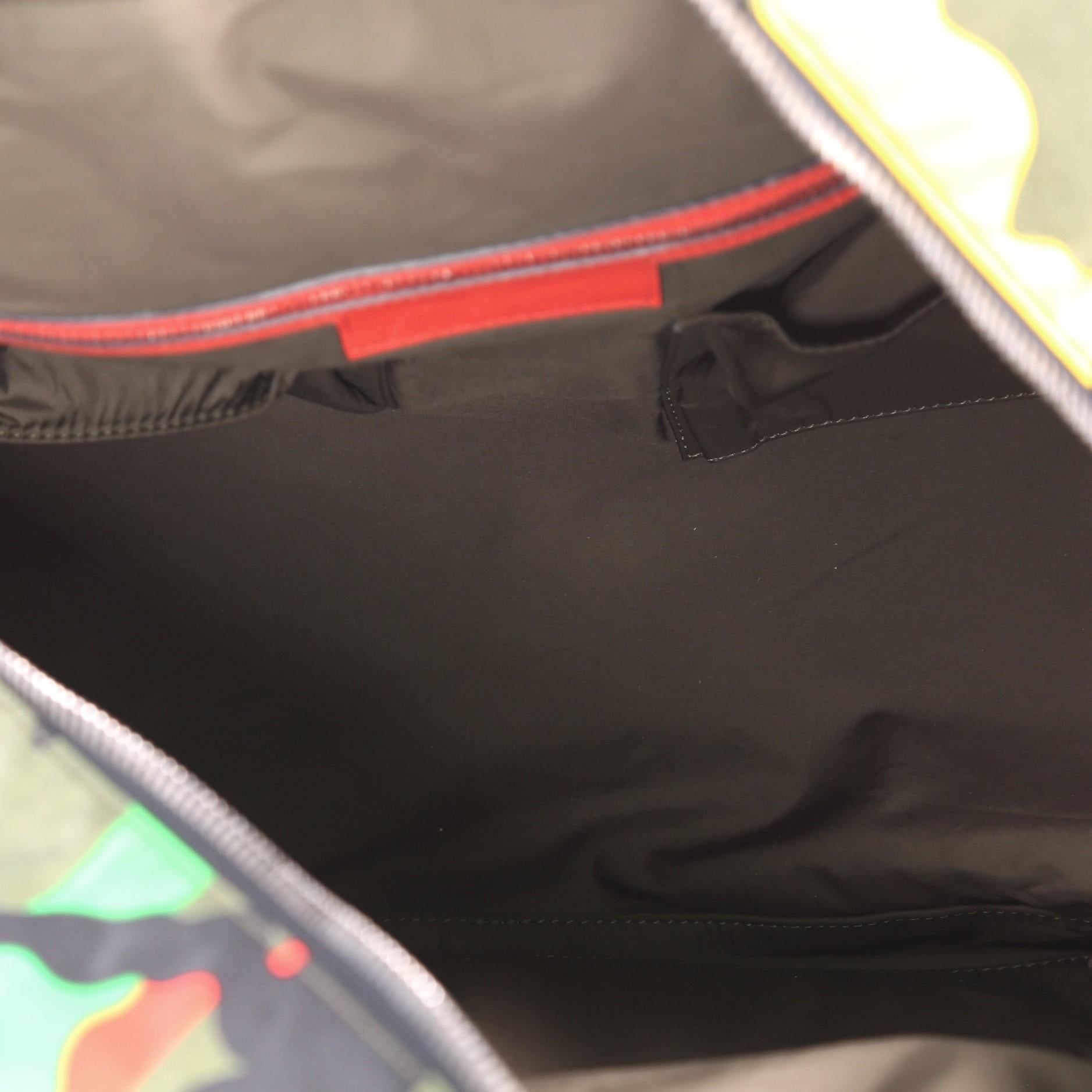 Black Valentino Rockstud Holdall Duffle Bag Camo Nylon Large