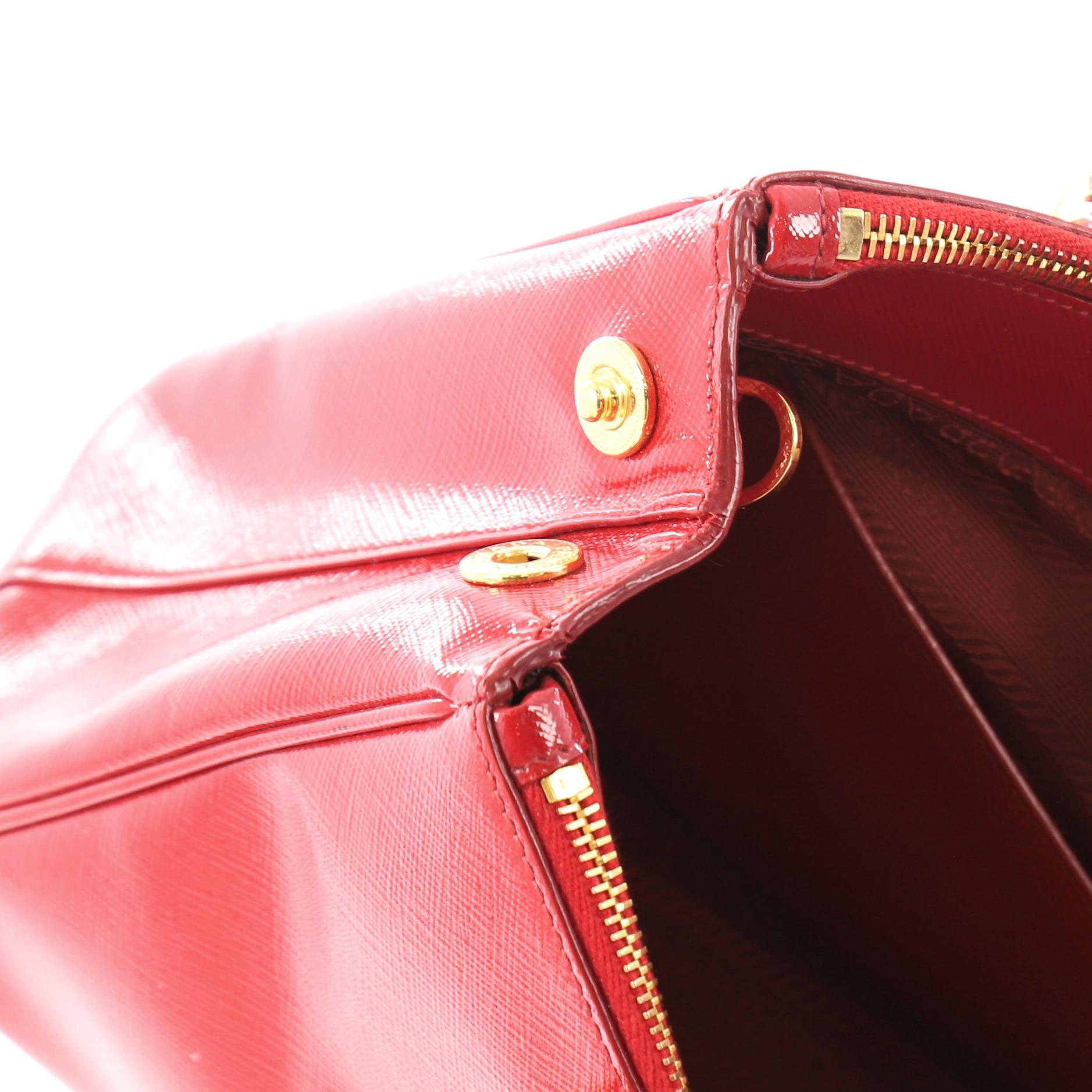 Prada Double Zip Lux Tote Vernice Saffiano Leather Mini 2