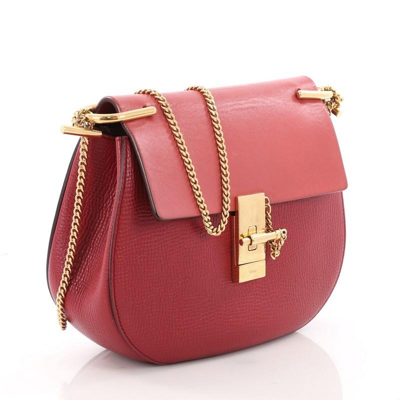 Red Chloe Drew Crossbody Bag Leather Small