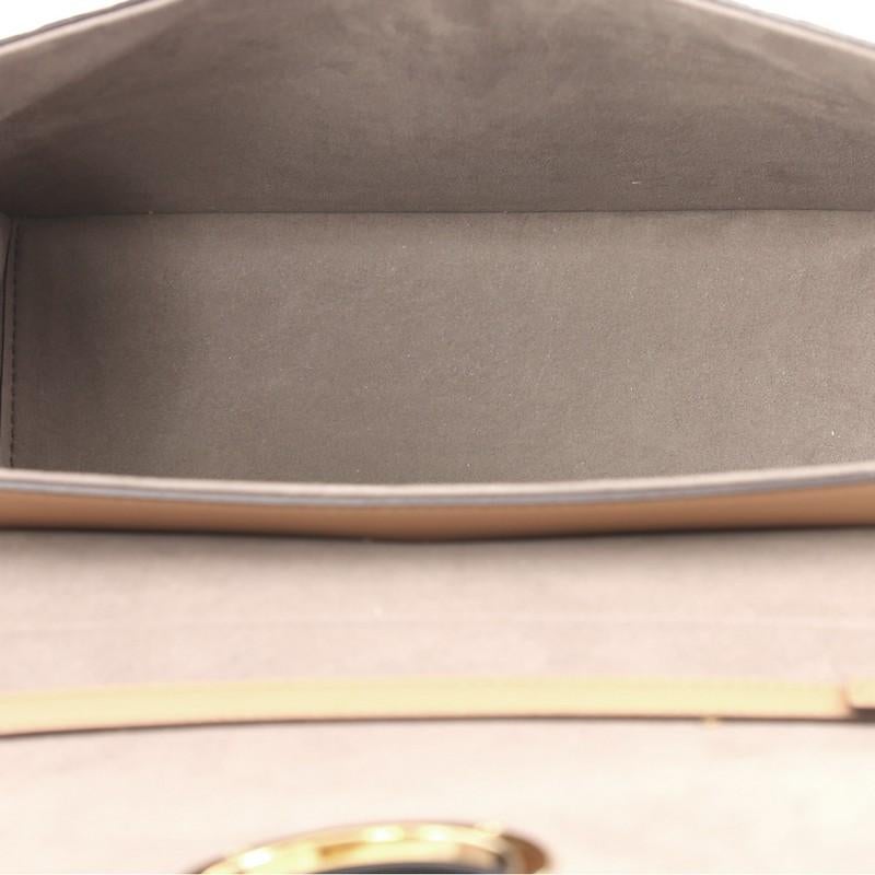 Fendi Kan I F Shoulder Bag Leather and Embossed Zucca Medium In Good Condition In NY, NY
