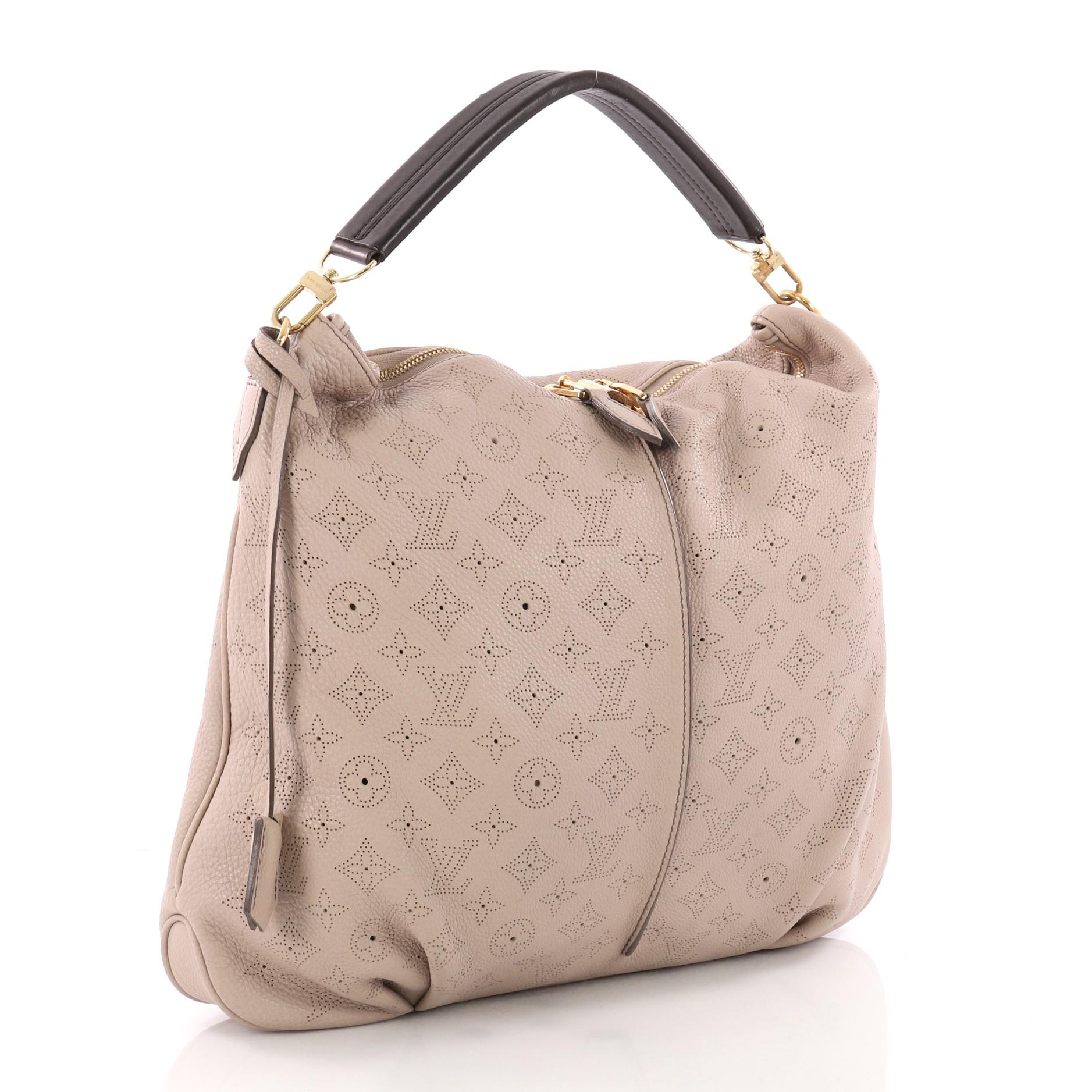 Beige Louis Vuitton Selene Handbag Mahina Leather MM