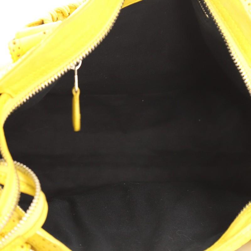 Yellow Balenciaga City Giant Brogues Medium Leather Handbag 