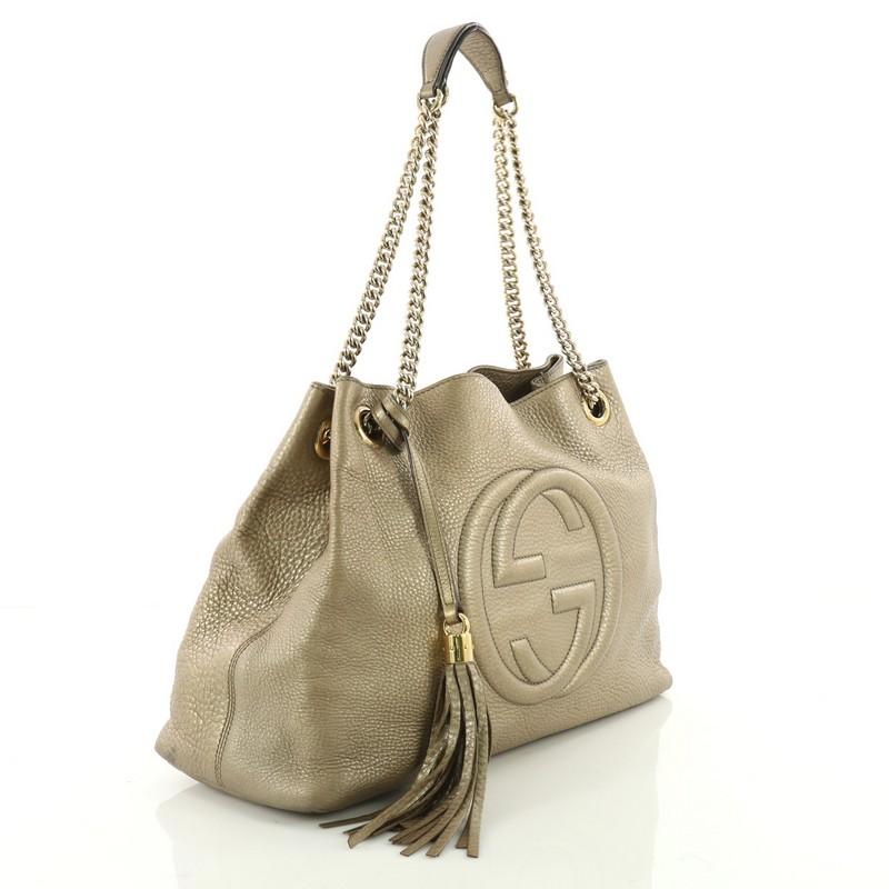 Brown  Gucci Soho Chain Strap Shoulder Bag Leather Medium