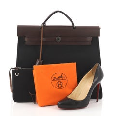 Hermes Herbag Zip Leather and Toile 39