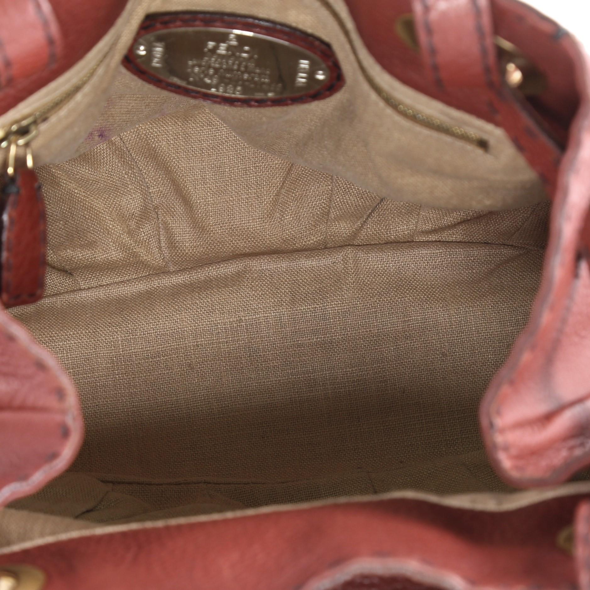 Brown Fendi Selleria Pomodorino Bag Leather