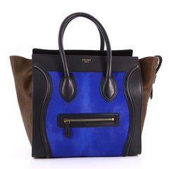 Celine Tricolor Luggage Handbag Pony Hair and Leather Mini 