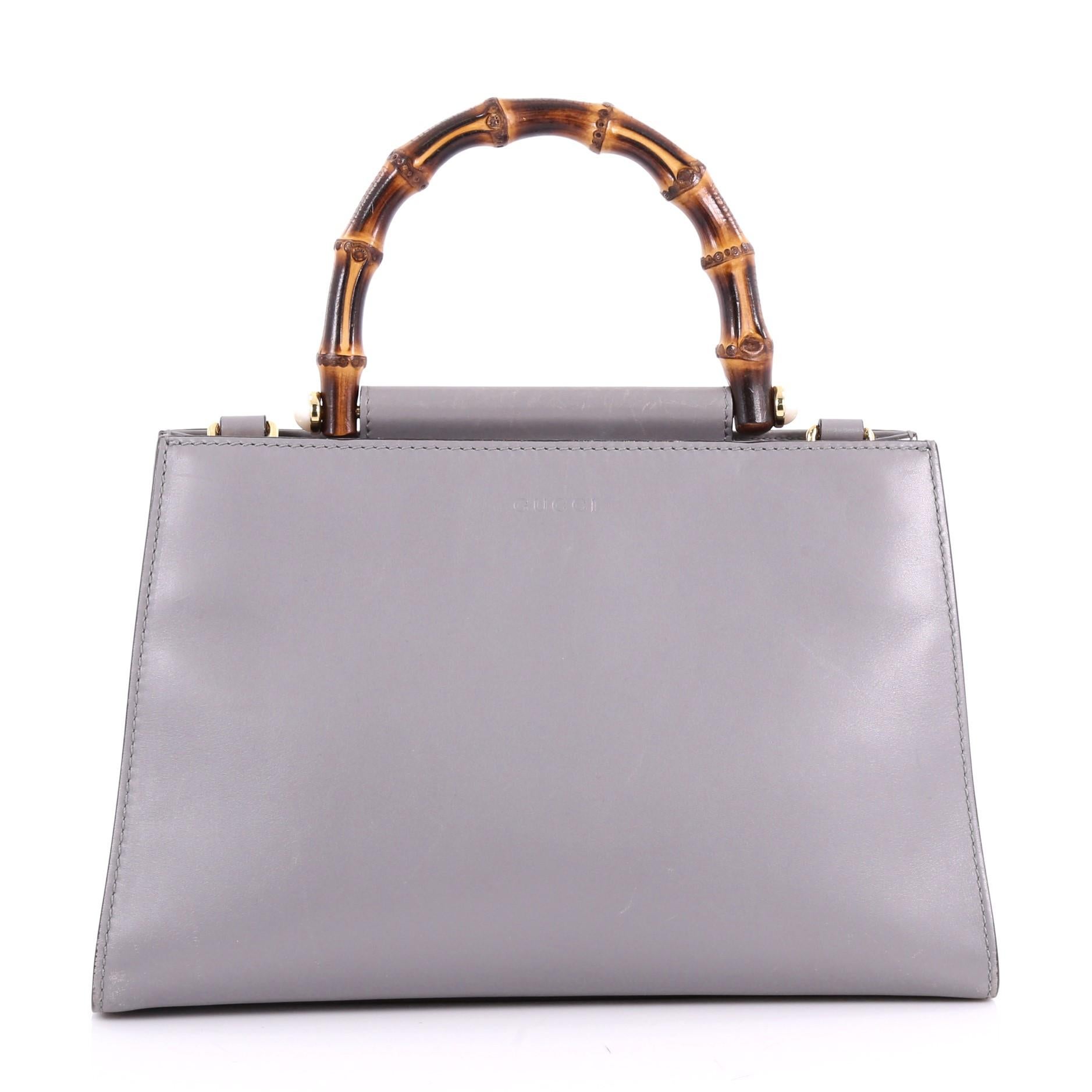 Gucci Nymphaea Top Handle Bag Leather Small  In Good Condition In NY, NY