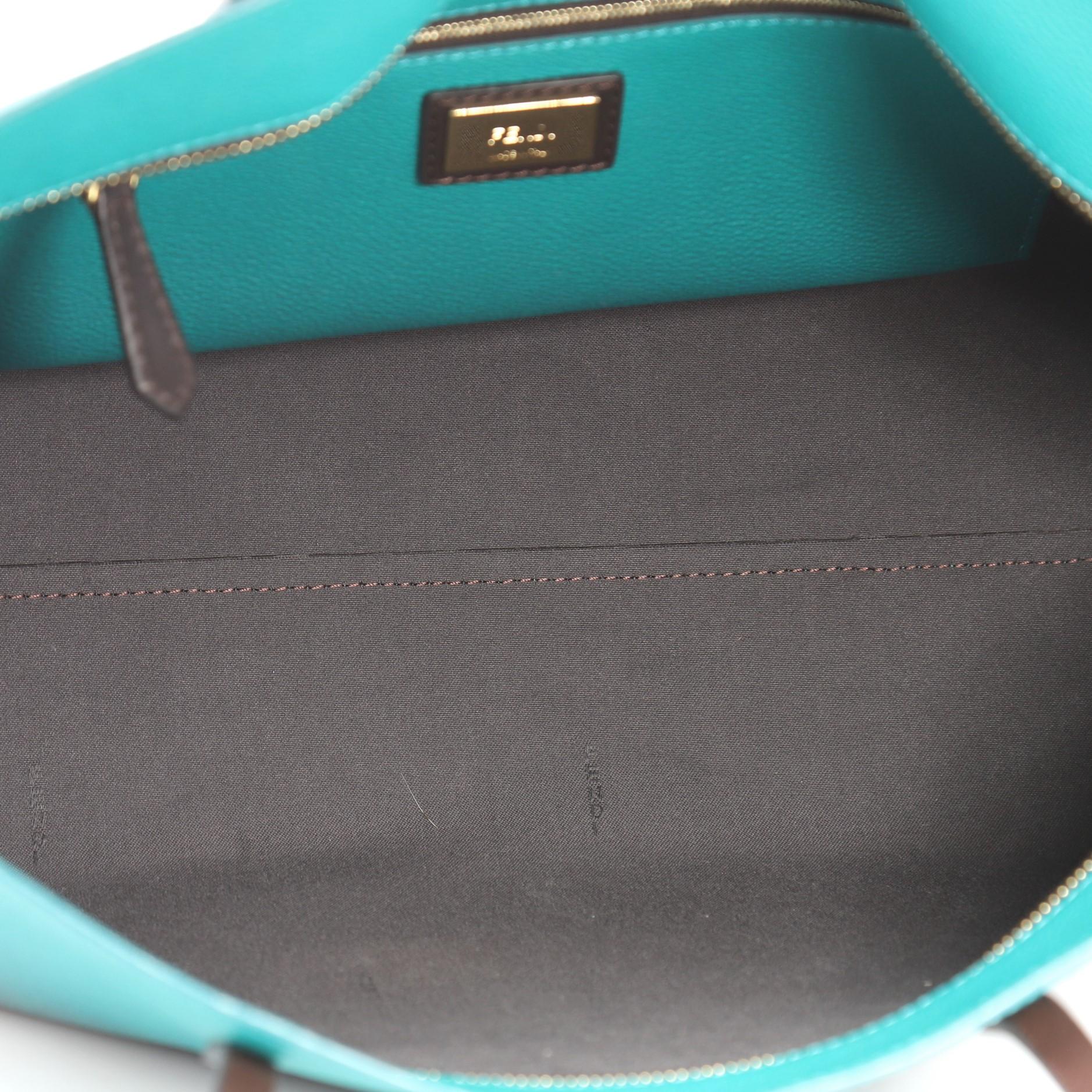 Blue Fendi Roll Tote Ombre Zucca Coated Canvas Small