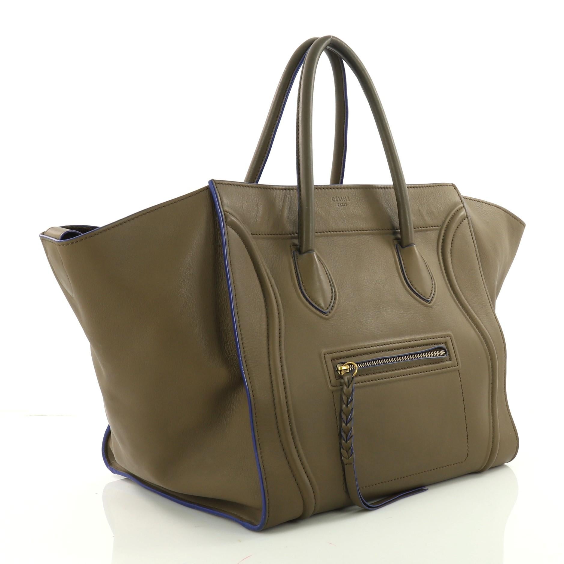 Brown  Celine Phantom Handbag Smooth Leather Large
