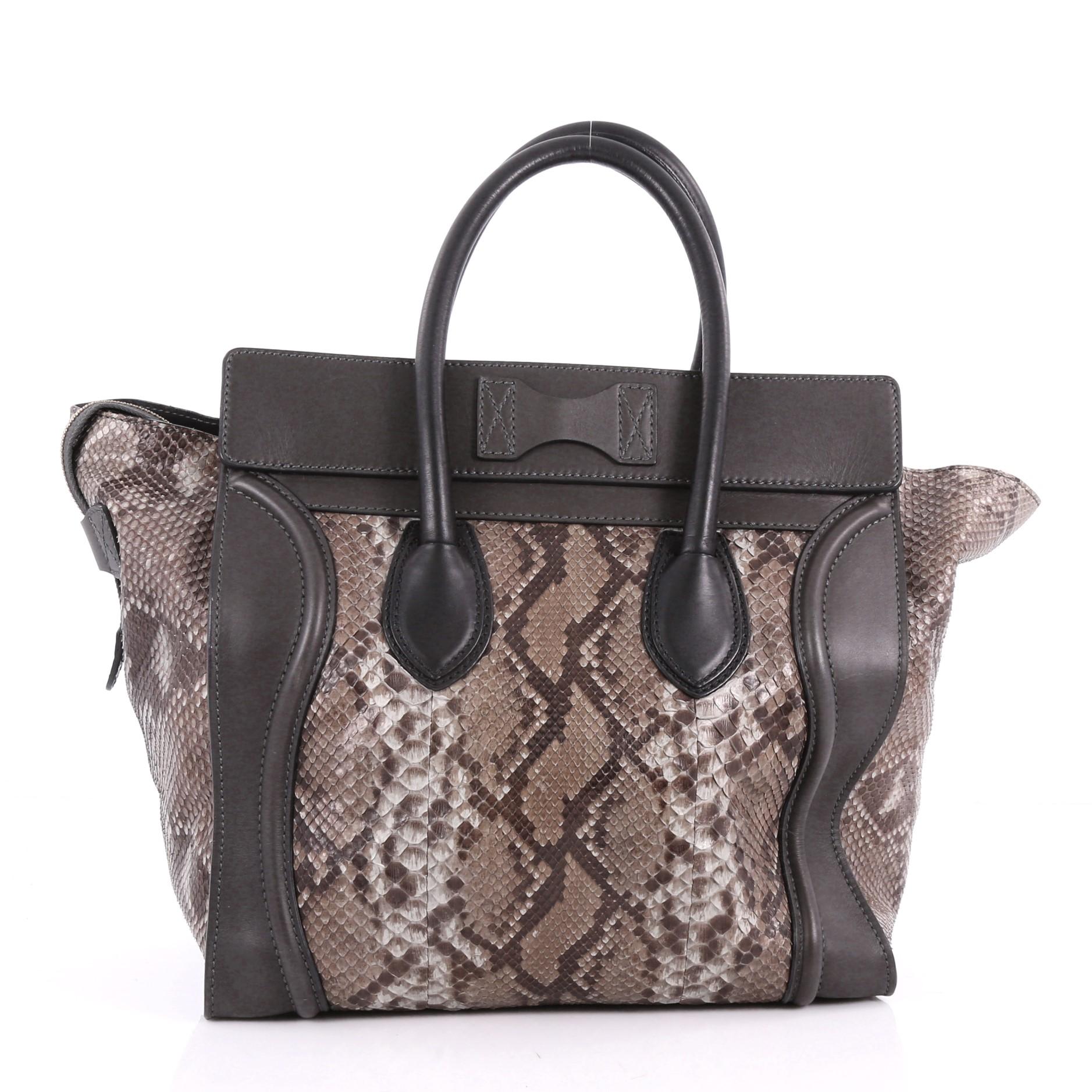 Celine Luggage Handbag Python Mini  In Good Condition In NY, NY