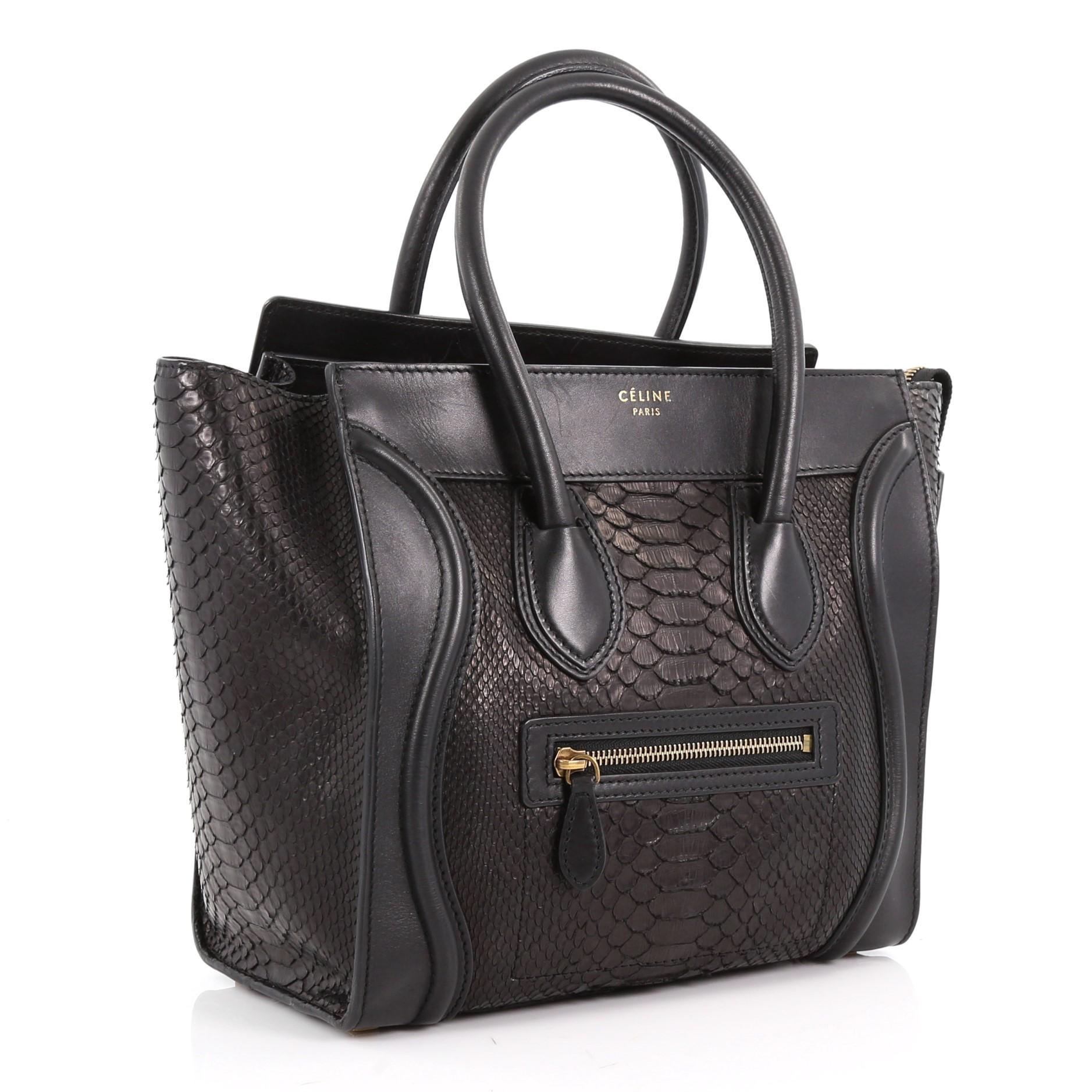 Celine Luggage Handbag Python Micro At 1stdibs