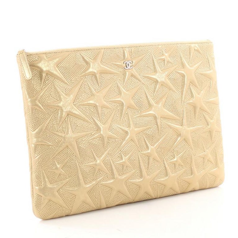 Chanel Star Embossed Lambskin Large at 1stDibs