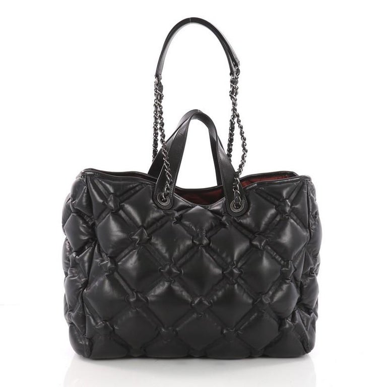 Chanel Chesterfield Shopping Tote Quilted Leather Large at 1stDibs