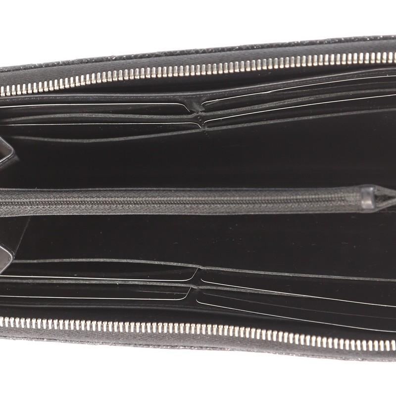 Chanel Zip Around Wallet Quilted Glittered Calfskin Long 1
