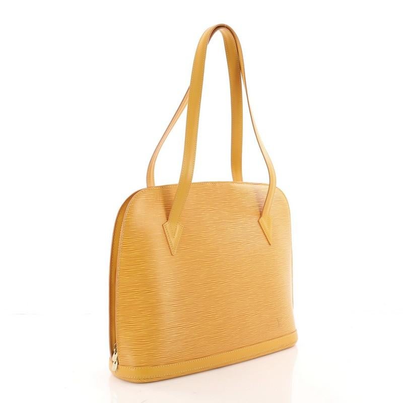 Orange Louis Vuitton Lussac Handbag Epi Leather 