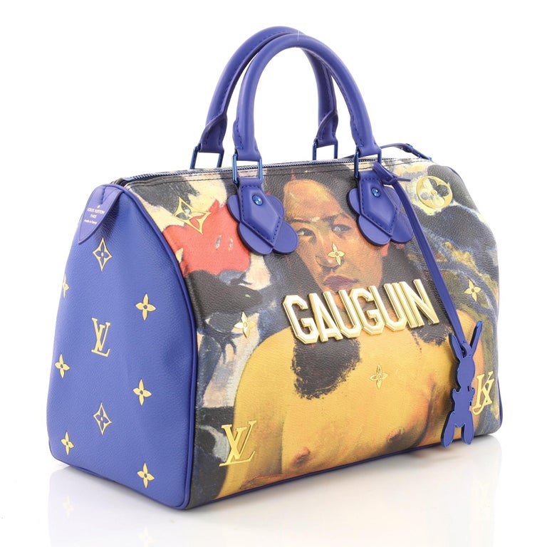 Louis Vuitton Speedy Handbag Limited Edition Jeff Koons Gauguin Print ...