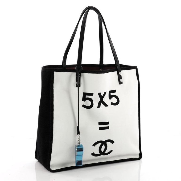 Chanel 'Ladies First' Canvas Tote Handbag With Whistle