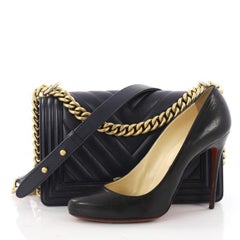 Chanel Boy Flap Bag Chevron Calfskin Old Medium