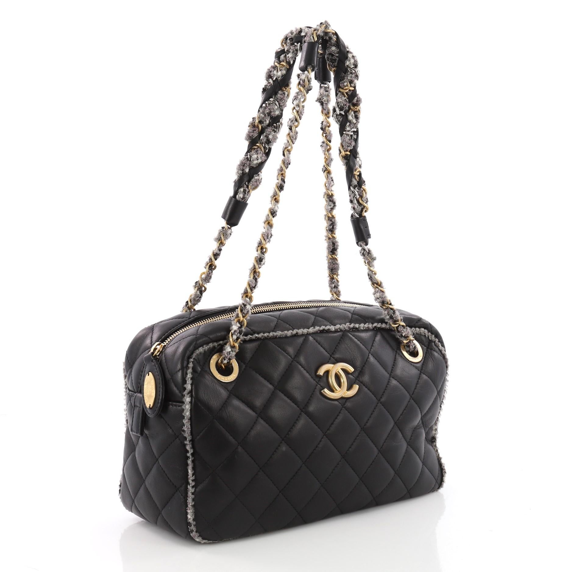 chanel tweed camera bag