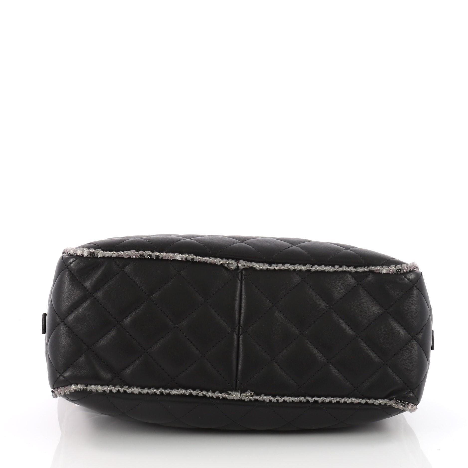 Chanel Tweed Chain Camera Bag Quilted Lambskin and Tweed Small  In Good Condition In NY, NY
