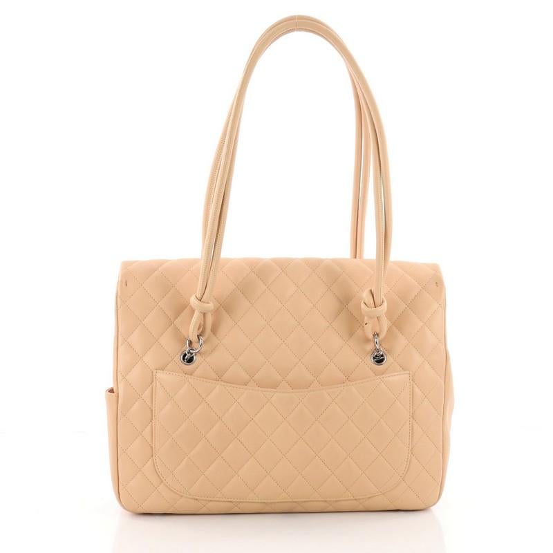 Chanel Cambon Flap Tote Quilted Leather Large In Good Condition In NY, NY