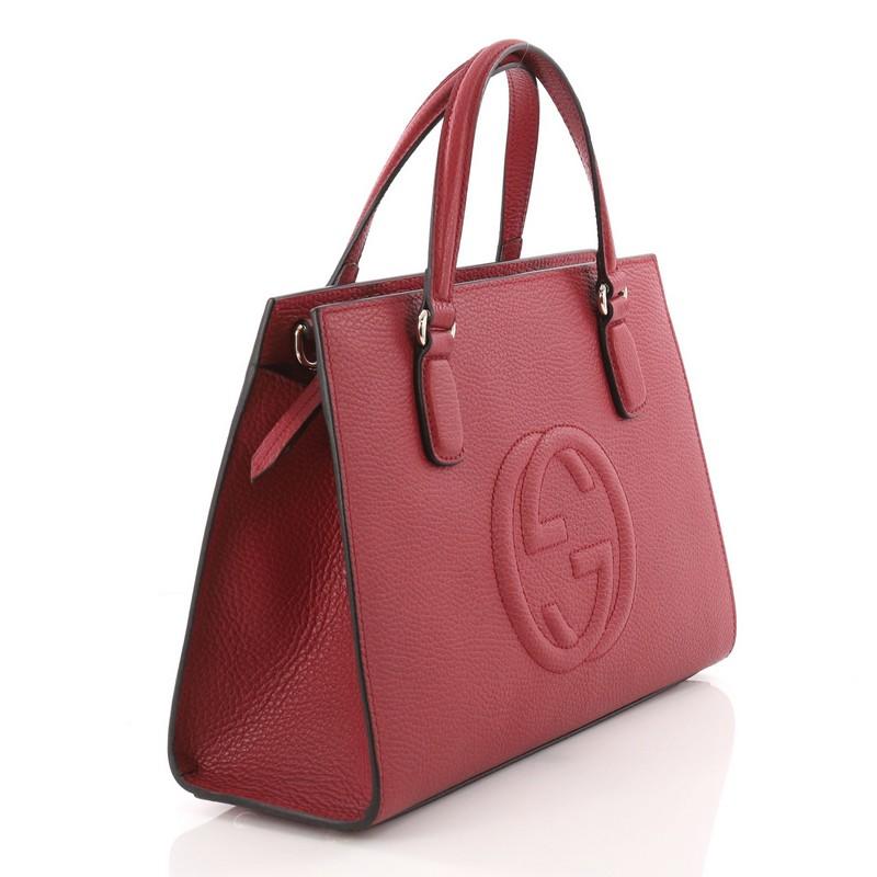 Brown Gucci Soho Convertible Top Handle Satchel Leather Medium