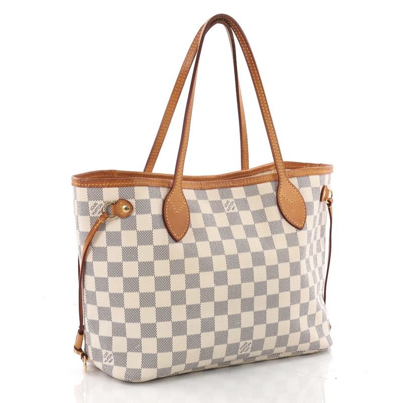 Beige Louis Vuitton Neverfull Tote Damier PM