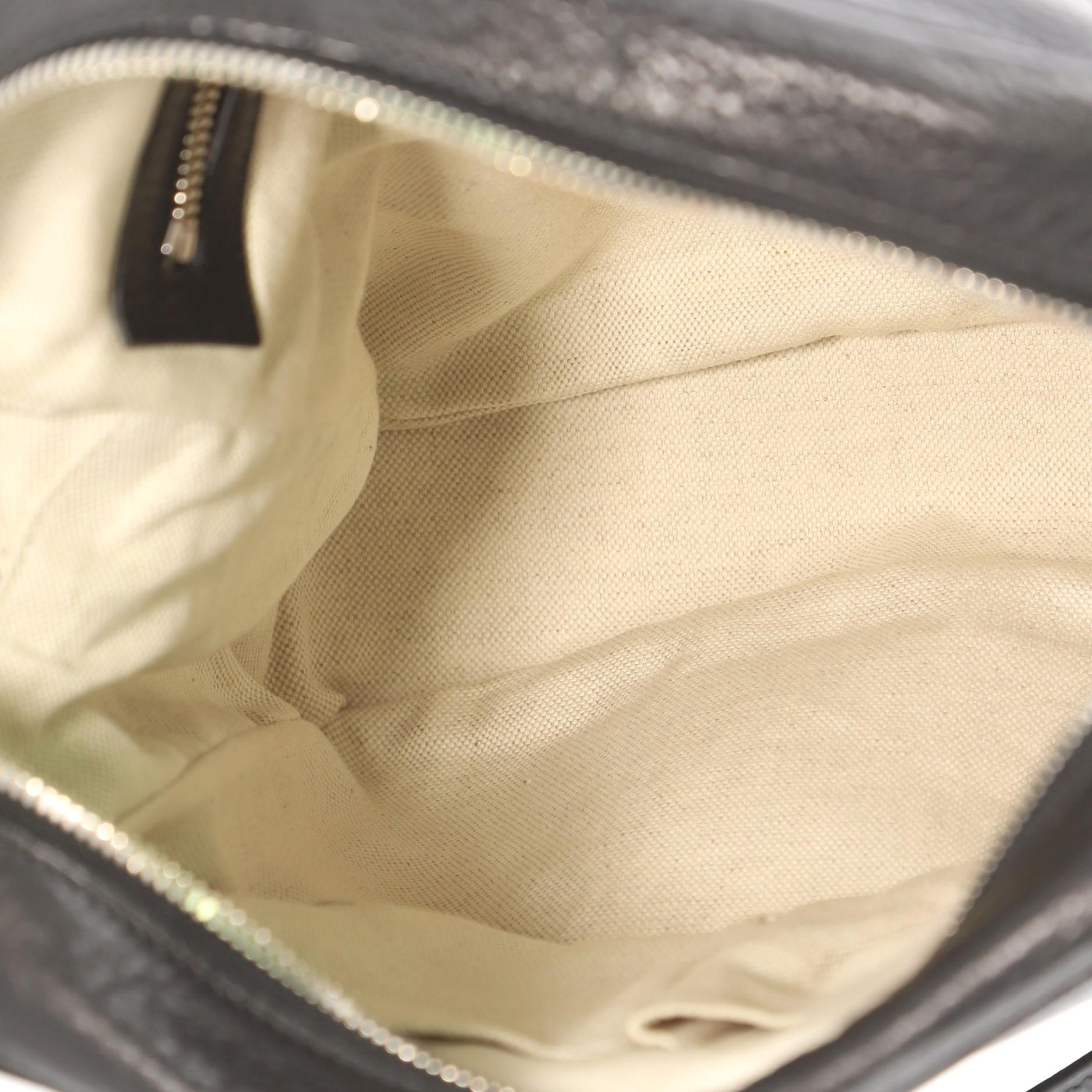 Black Gucci Soho Front Pocket Messenger Bag Leather Medium