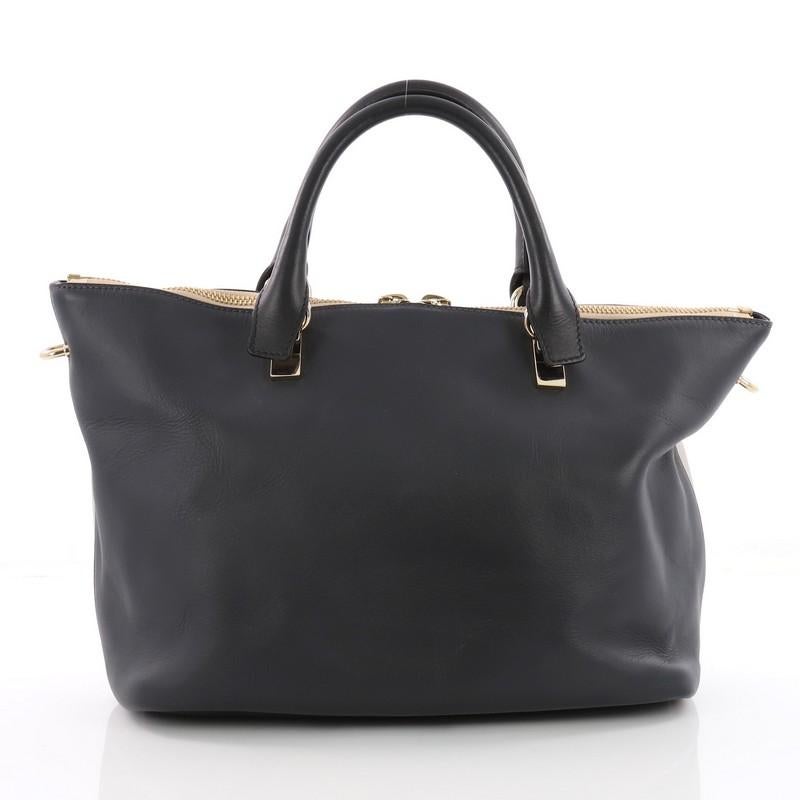 Chloe Bicolor Baylee Satchel Leather Medium  In Good Condition In NY, NY