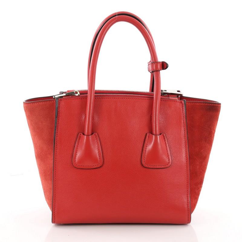 Prada Twin Pocket Tote Glace Calf and Suede Mini  In Good Condition In NY, NY
